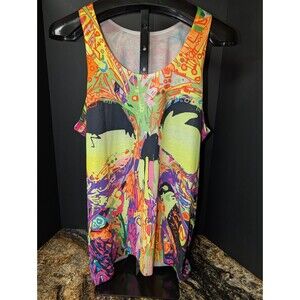 Electro Threads UV Reactive Sublimation Tank Hippe Skull Grung Size Large